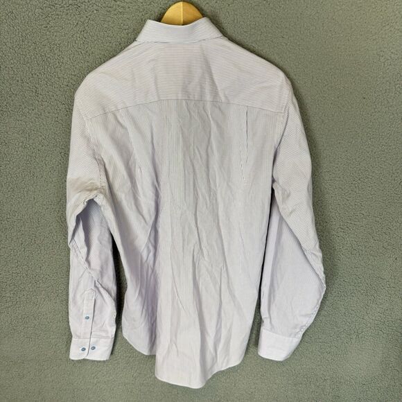 David Donahue Shirt Mens 15.5 34/35 Purple Long Sleeve Button Up Dress - Picture 3 of 7